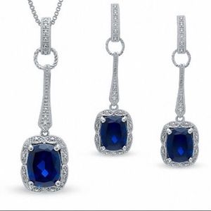 Zales Saphire Earrings and Pendant.